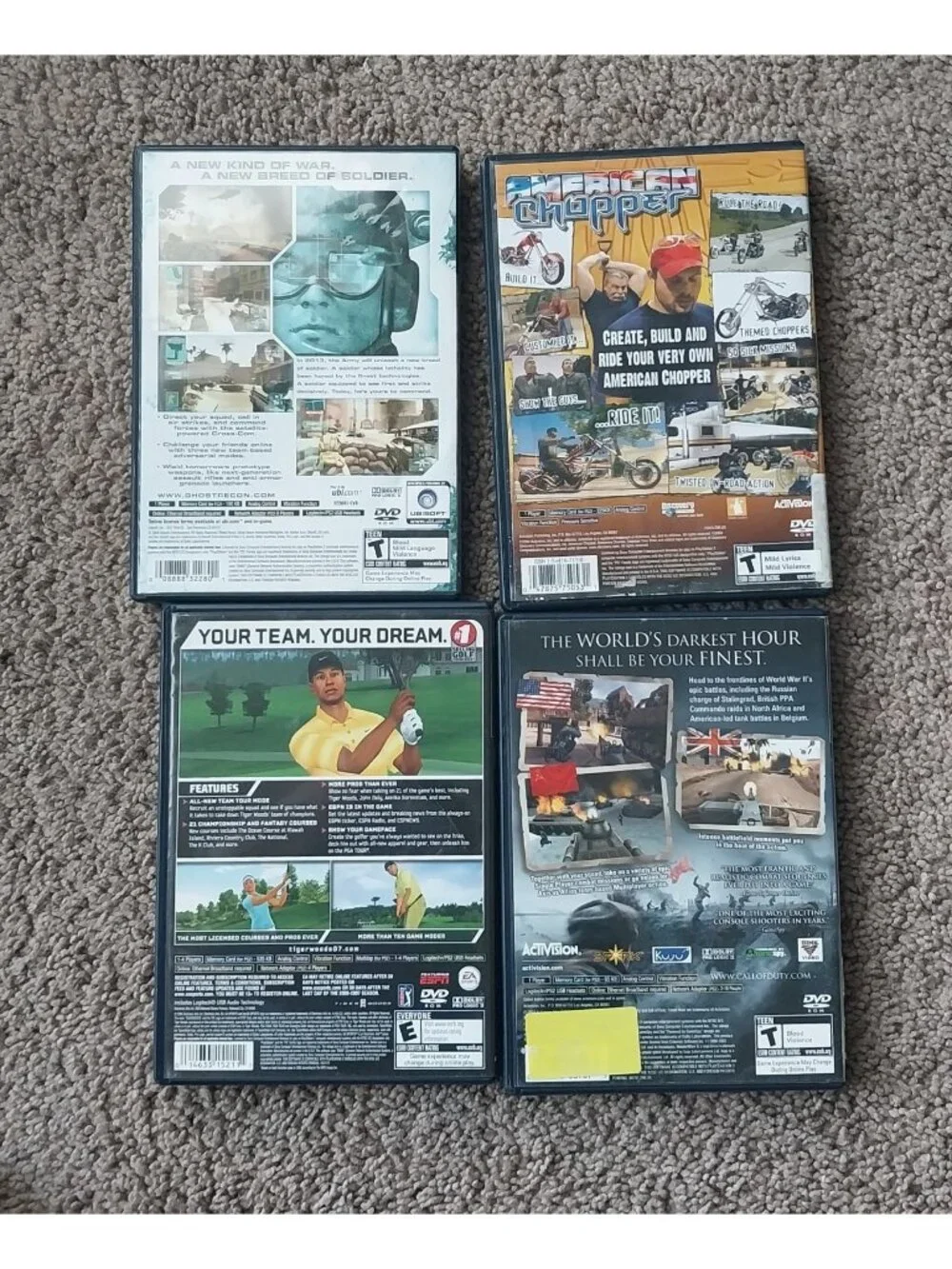 Sony Playstation 2 PS2 Games Lot Ghost Recon Call Of Duty PGA Tour 07